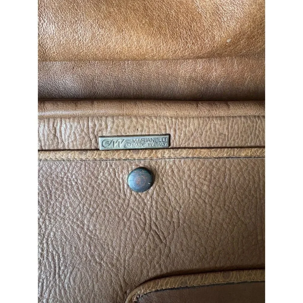Vintage CW Marianelli Italian Leather Messenger Briefcase Bag